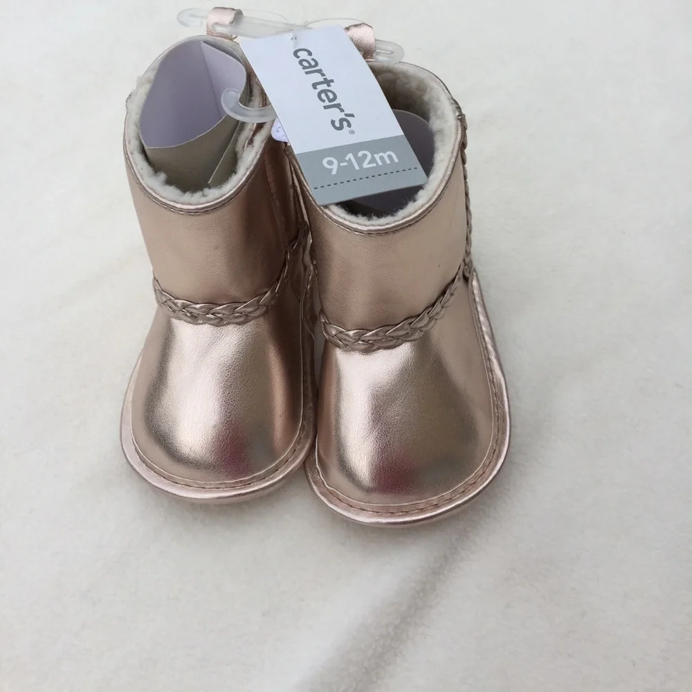 Gold baby boots